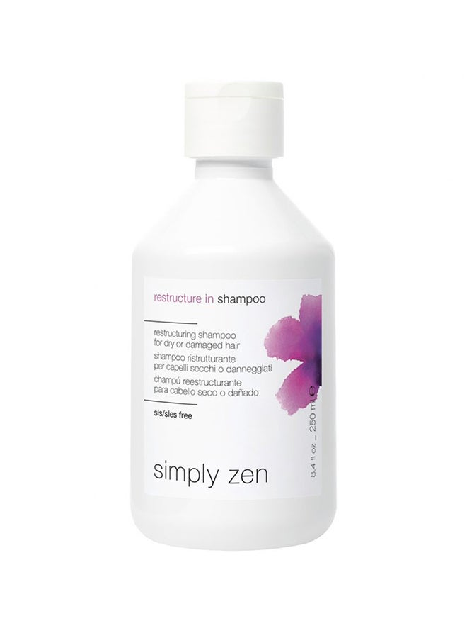 Simply Zen Restructure In Shampoo 250ml – Deep Repair for Chemically Damaged Hair, Quinoa Proteins & Olive Oil, Strengthening Wash for Split End Relief 250ml