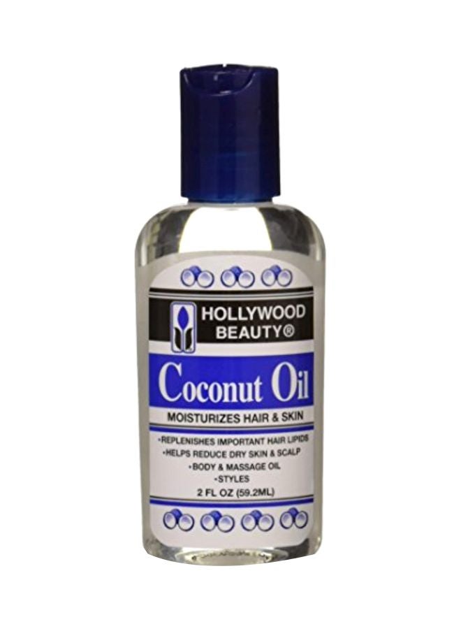 Hollywood Beauty Coconut Hair Oil, 2 oz - Moisturizes Hair & Skin, Replenishes Hair Lipids, Body & Massage Oil, Relieves Scalp Dryness, Reduces Dandruff