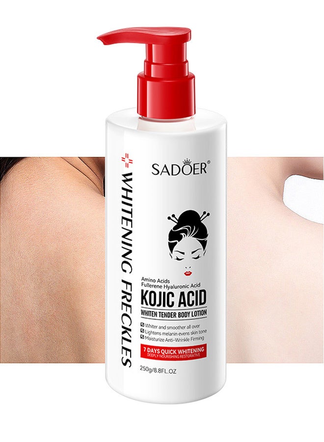 Kojic Acid Body Lotion For Dull Or Sallow Skin Tone, Remove Melanin Improve The Sallow And Uneven Skin Enhance Its Whitening Ability Keeping Fair, Smooth, Moisturized And Elastic