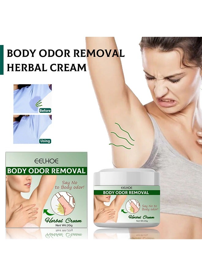 Body Odor Removal- Armpit Odor Cream Body Odour Remover Cream, Herbal Body Odor Remover Cream Underarm Sweat Deodorant For Man Woman Reduce Sweat And Eliminate Smell