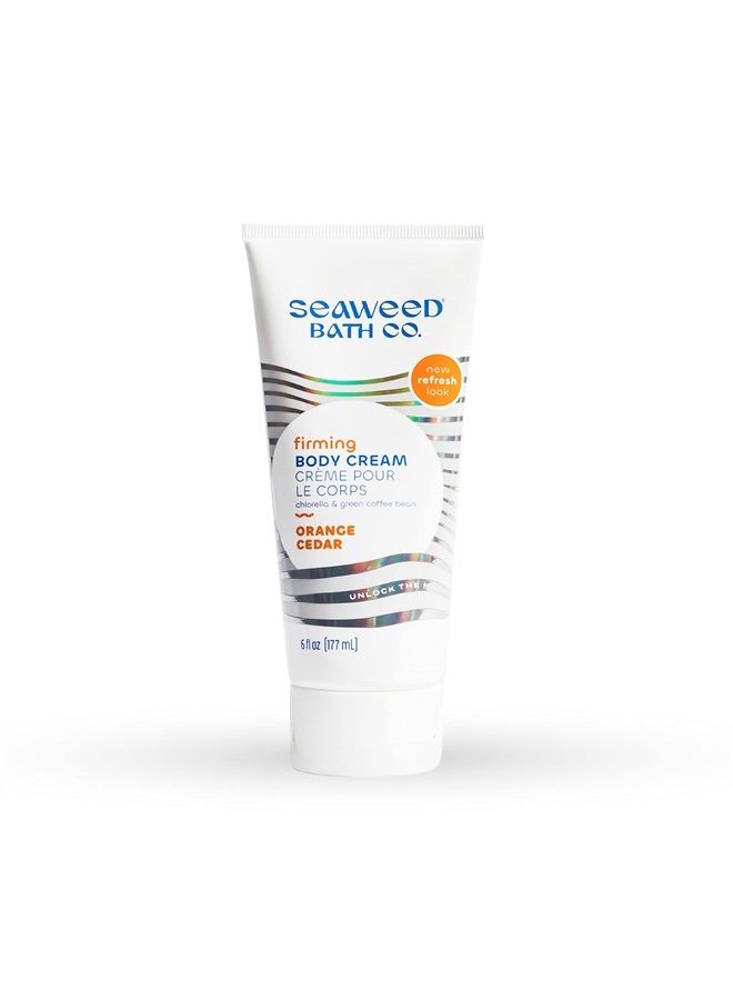 Seaweed Bath Co. Firming Body Cream, Orange Cedar Scent, 6 Ounce, Sustainably Harvested Seaweed, Chlorella, Green Coffee Bean