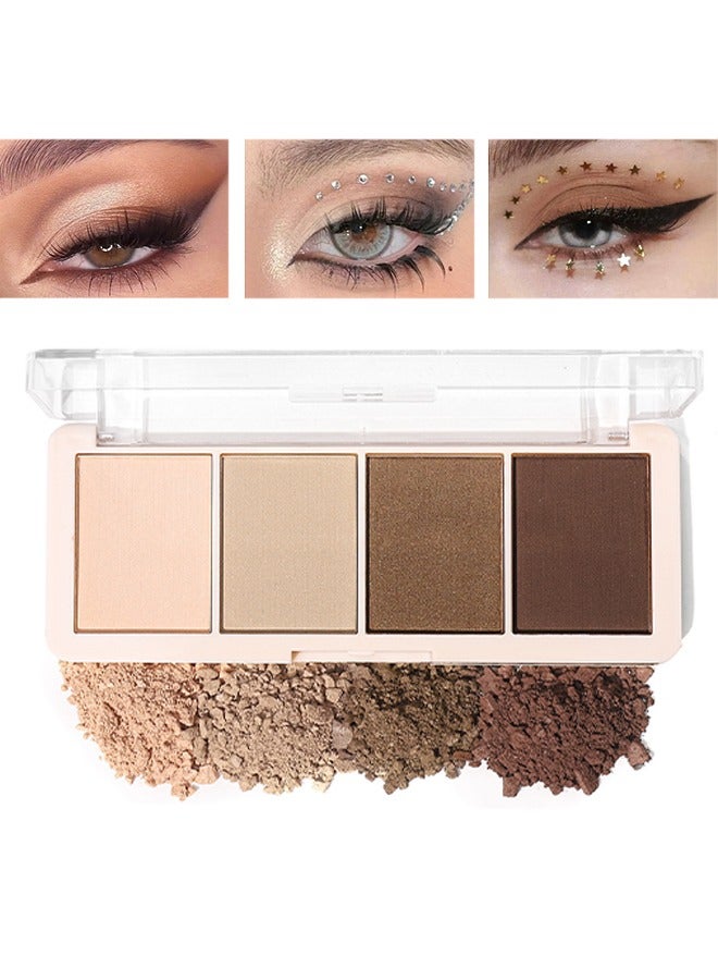 Eyeshadow Palette,4 Shades Of Eye Shadow Palettes Makeup Palettes Waterproof Long Lasting Natural Mixing Pigment #C Sandy shadow