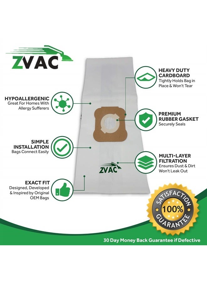 ZVac Kirby G Replacement Vacuum Cleaner Paper Bags - Compatible with Kirby Generations G3, G4, G5, G6, Ultimate G, Sentria-Before 2009 - Restores Part # 204803, 205803