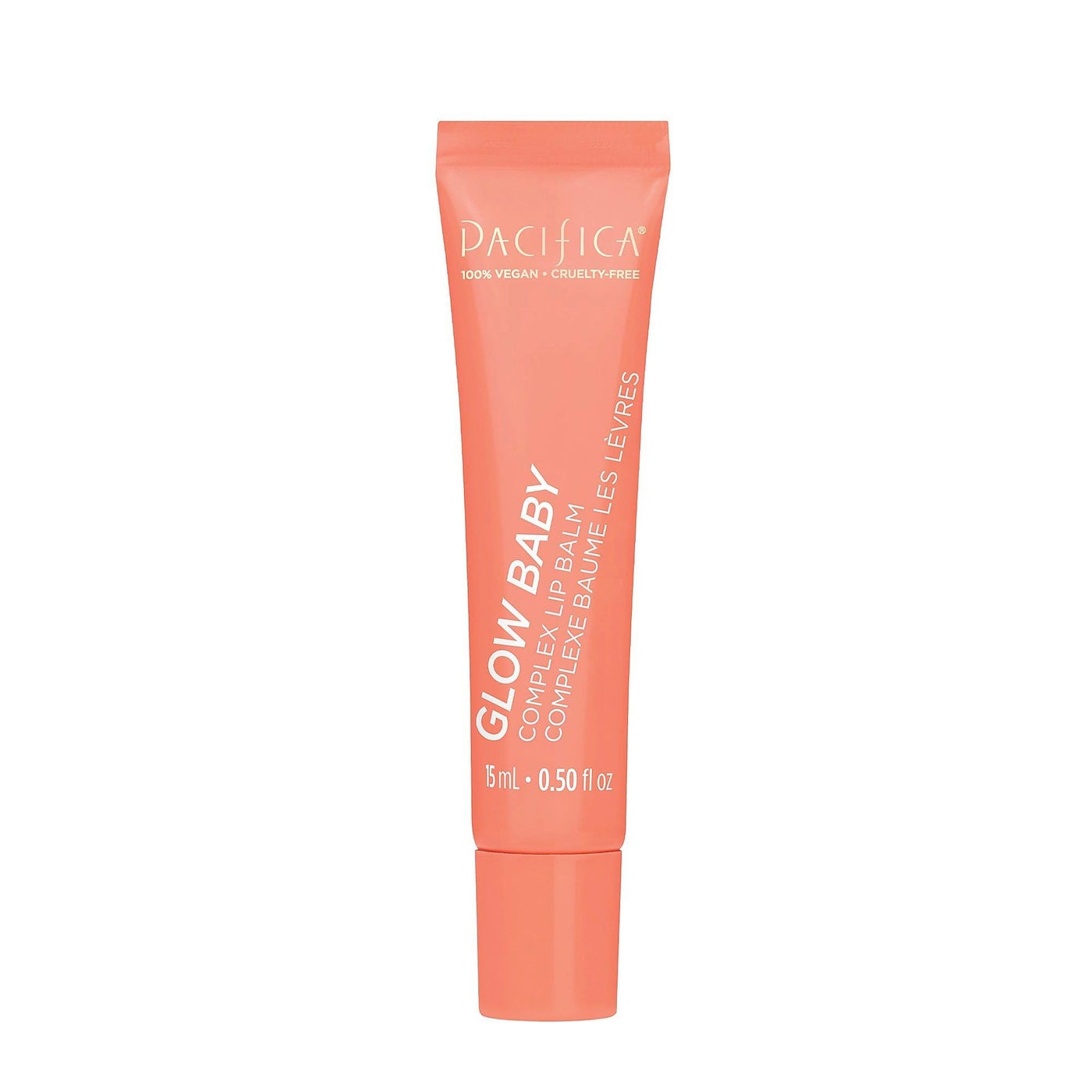 Pacifica Glow Baby Lip Balm â€“ Vitamin C Infused Hydrating Balm with Coral Shimmer, Moisturizes & Revives Dry Chapped Lips, Plant Squalane & Oils, Non-Sticky Glassy Shine, Vegan