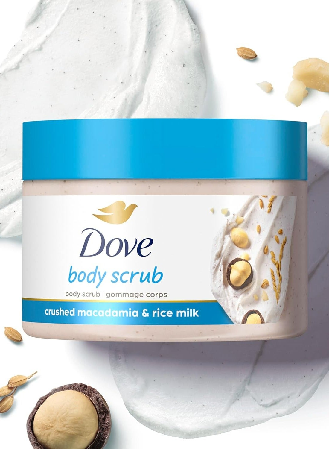 Exfoliating Body Polish Scrub Reveals Visibly Smoother Skin Macadamia and Rice Milk Body Scrub That Nourishes Skin 298g