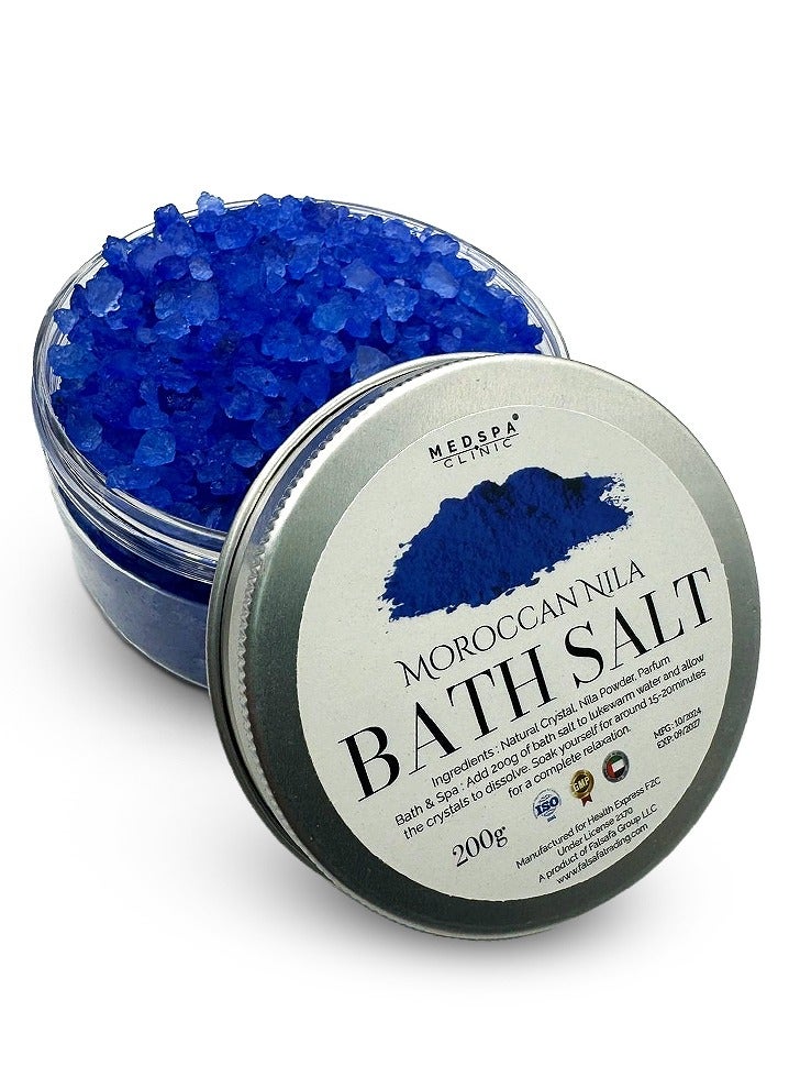 Moroccan Nila Bath Salt for Body & Foot Spa, Calming, Relaxing, Aromatherapy, Travel Size 200g