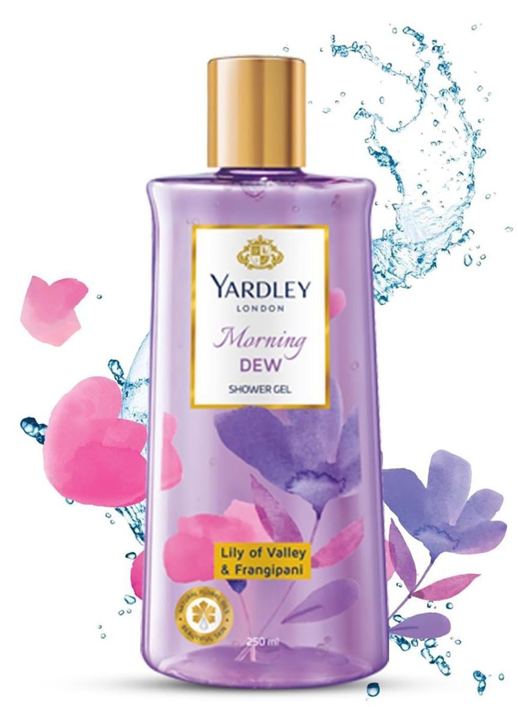 Yardley London Morning Dew Refreshing Shower Gel For Women With Lily of Valley and Frangipani PH Balanced Daily Bath Body Wash With Natural Floral Oils For Beautiful Skin 250ml