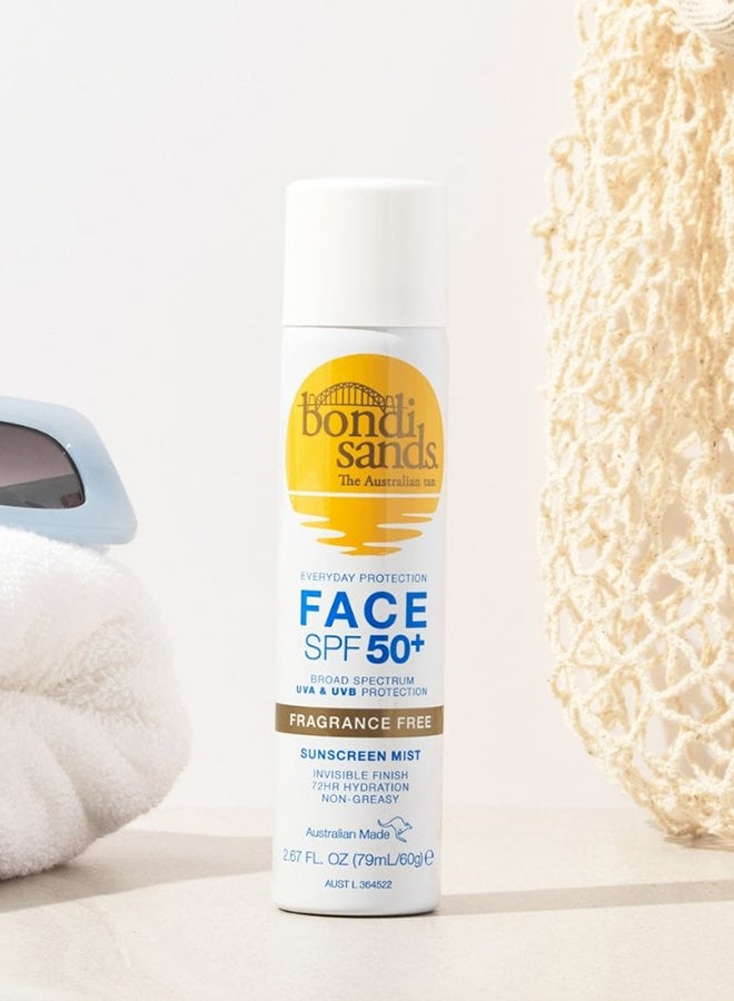 SPF 50+ Fragrance Free Face Mist 60g | Lightweight Broad Spectrum Sunscreen Spray for Face | Water-Resistant UVA UVB Protection Mist for Sensitive Skin | Refreshing Daily Sun Protection Facial Spray - image 2
