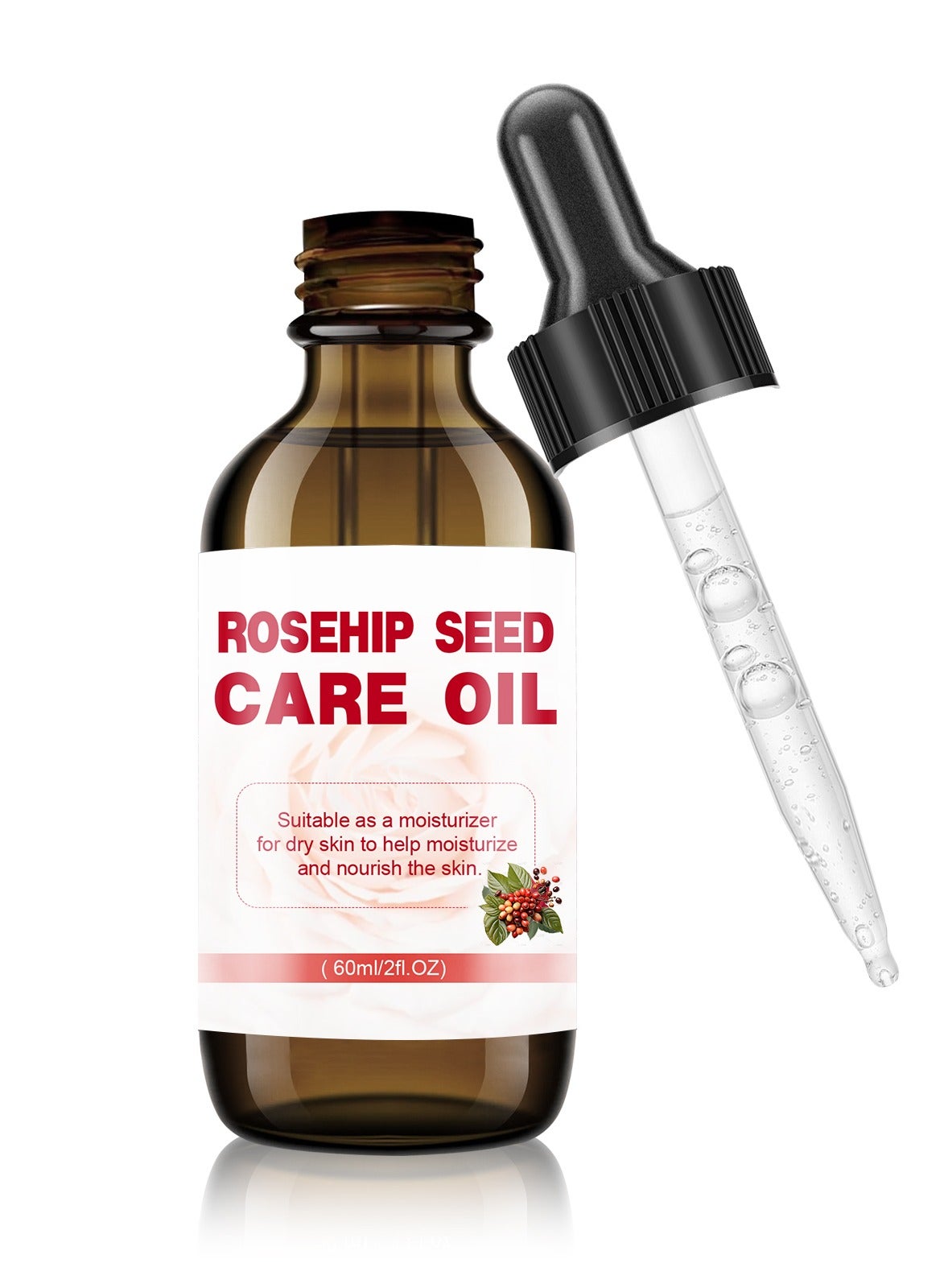 Selirxy Rose Face Oil 60ml with Rosehip Seed Oil & Vitamin C Serum - Anti-Aging Face Serum for Moisturizing & Nourishing Dry Skin | Rose Face Serum with Rosehip Oil & Moisturizer | Natural Face Skin Care for Radiant Glow