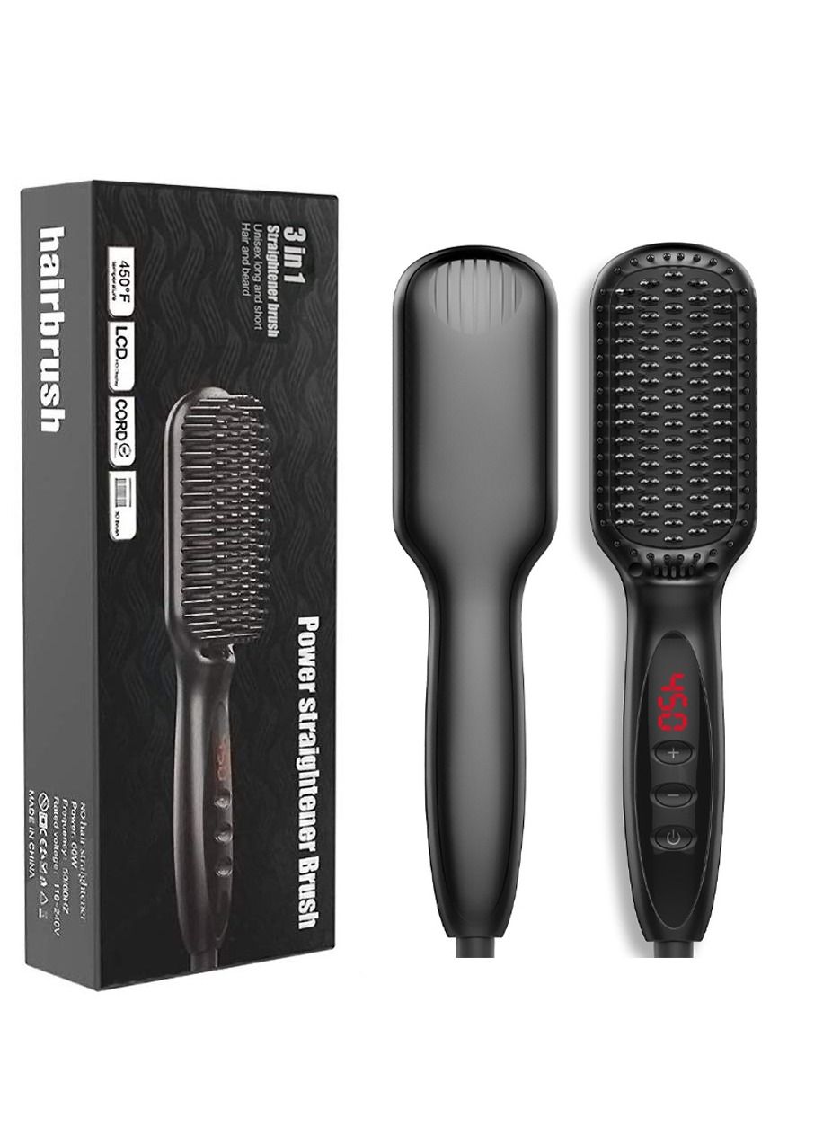 3 In 1  Beard& Long Hair & Short Hair Straightener Brush For Men &Women