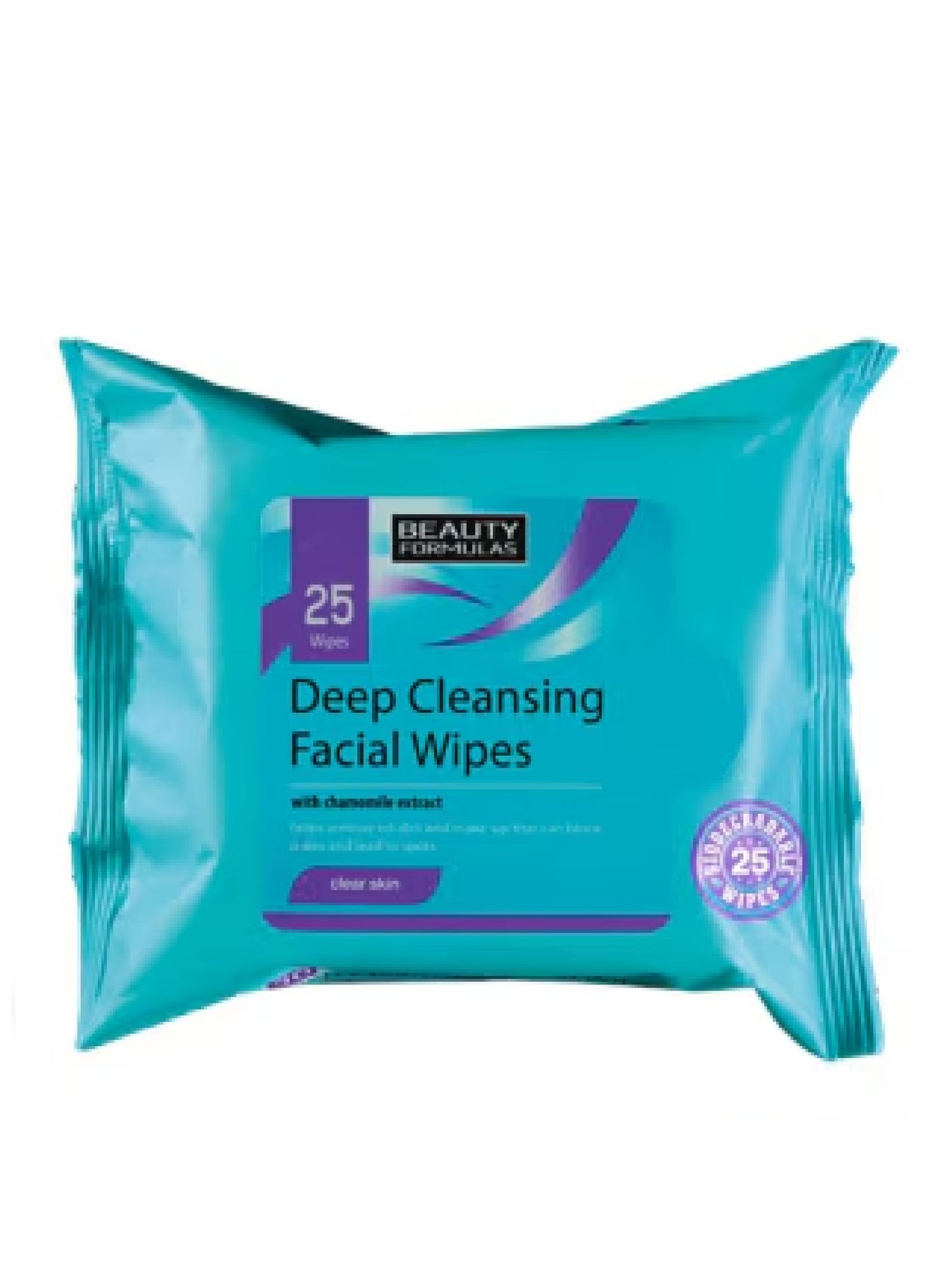 BEAUTY FORMULAS DEEP CLNSING FACIAL WIPES 25'S