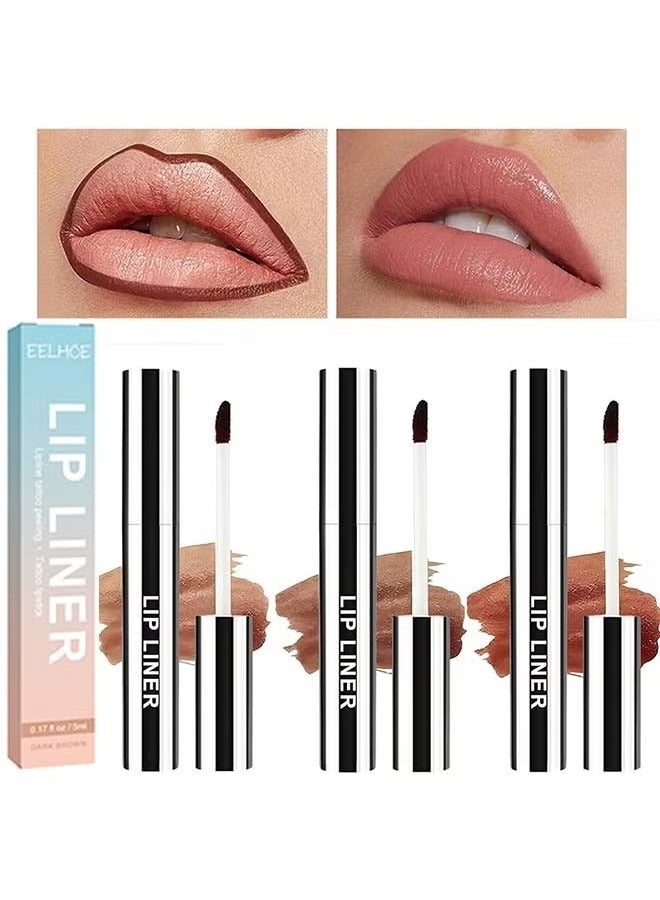 Long-Lasting Peel-Off Lip Stain,Peel Off Lip Liner, Waterproof, Plump Lip Lines,Long Lasting Lip Stain Peel Off, Highly Pigmented Color (3Color, 3)