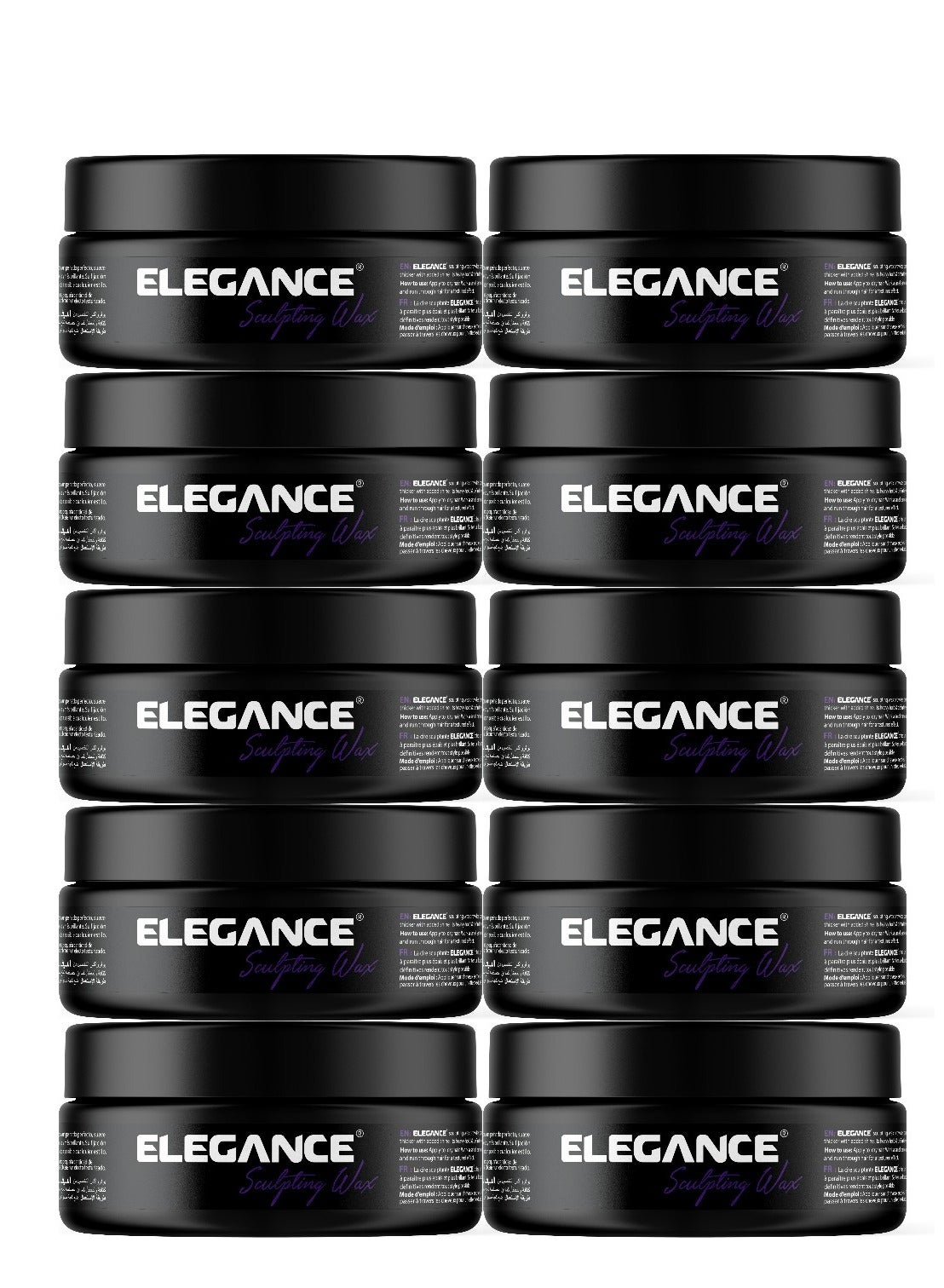Elegance Sculpting Wax 140ml – Pack of 10 | Extra Strong Hold, Vitamin E Enriched, Shiny Finish