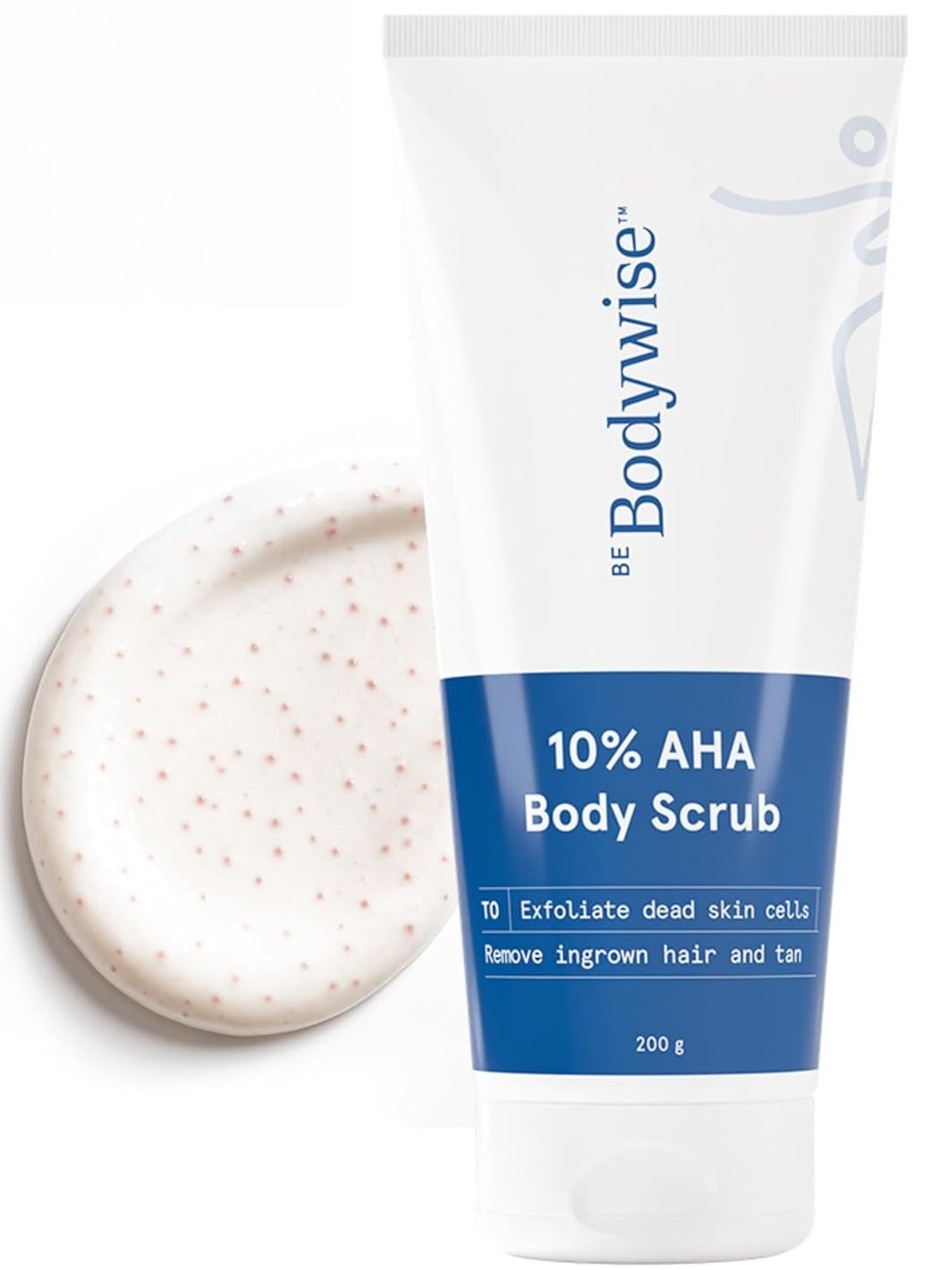 10% Lactic AHA Exfoliating Body Scrub 200g For Tan Removal  Soft Smooth Skin  For Women De Tan Bathing Scrub with Centella Water  Aloe Vera Removes Dirt and Dead Skin from Neck Knees Elbows  Arms