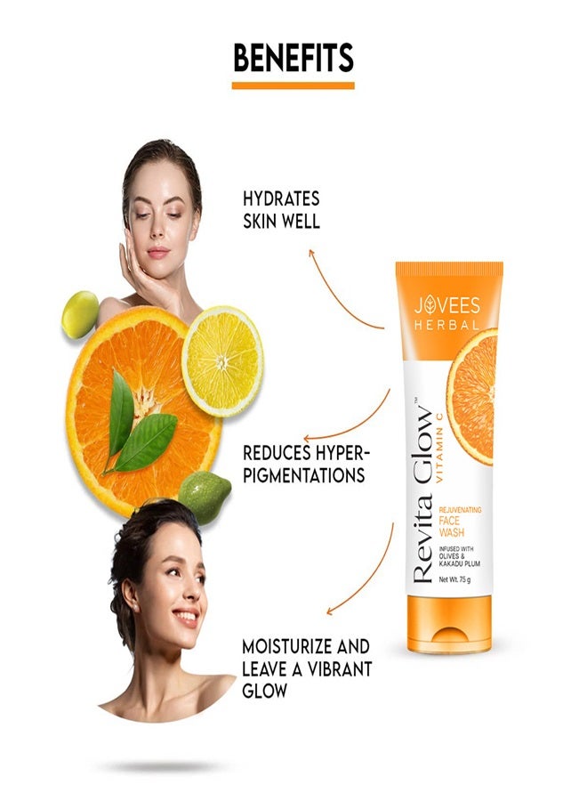 Jovees Herbal Revita Glow Vitamin C Face Wash 75g | With Kakadu Plum & Olives | Brightens & Hydrates Skin, Reduces Pigmentation | For All Skin Types - image 4