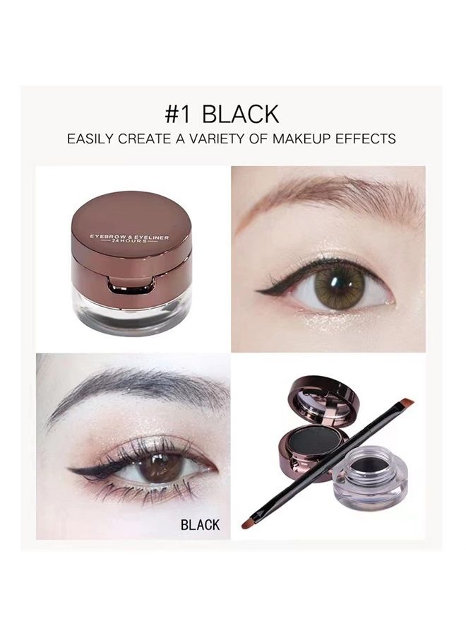 4 in 1 Gel Eyeliner and Eyebrow Powder Kit Brown Black Water-proof with Eye Liner Brush