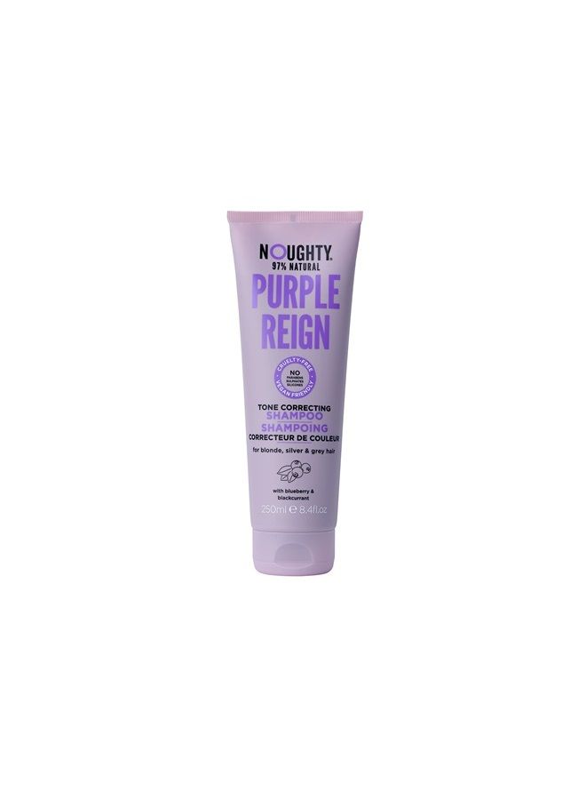 97% Natural Purple Reign Tone Correcting Shampoo for Blonde, Grey or Silver Hair to Banish Brassy Tones with Blueberry and Blackcurrant, Sulphate Free Vegan Haircare, 250ml