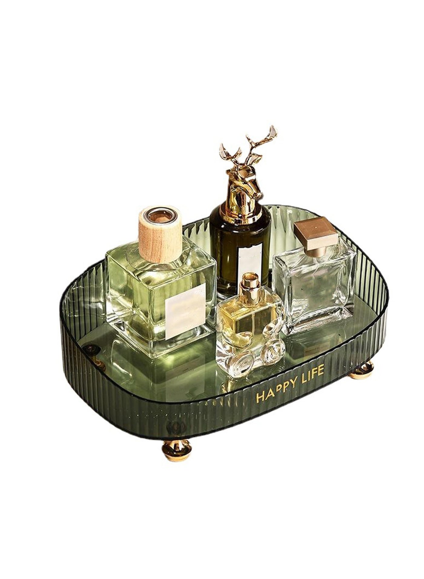 Makeup Perfume Organizer, Perfume Storage Tray, Decorative Dresser Tray,  Countertop Cosmetic Storage Case for Cosmetics, Round Lotions Display Case, Entrance Key Tray, Room Table Storage Box