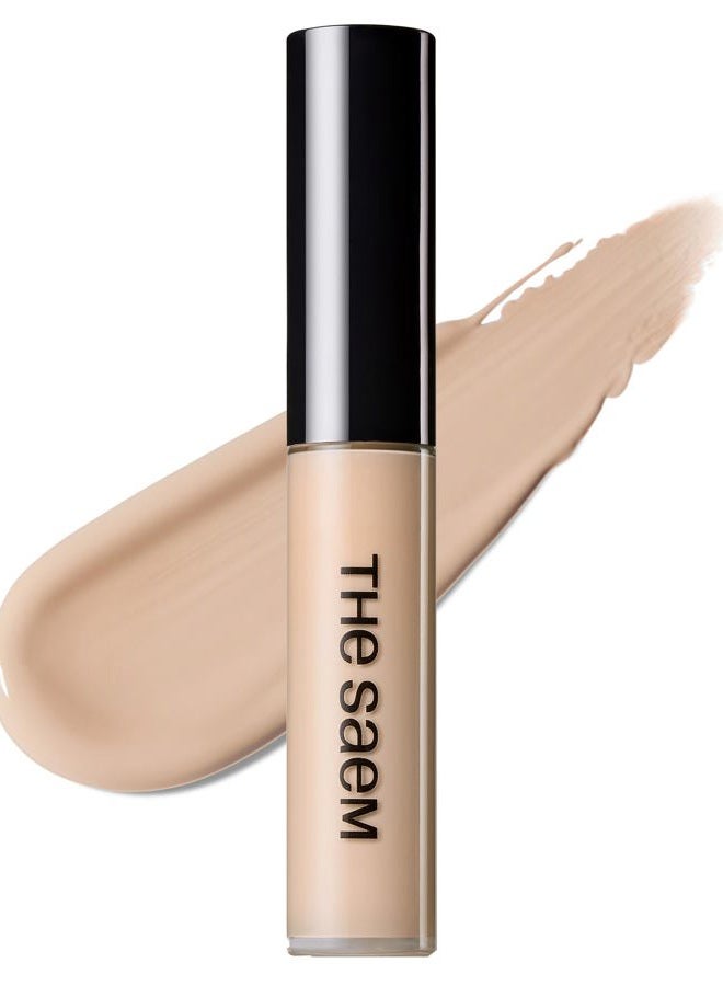 THE SAEM Cover Perfection Tip Concealer, Liquid Multi-Use Concealer, Full Coverage Makeup for Acne Dark Spots Dark Circles Hyperpigmentation and Blemishes, 0.2 fl.oz. (#1.75 Middle Beige)