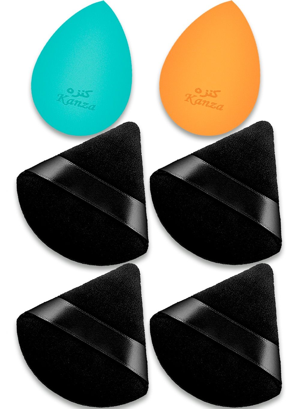 6 Pcs Makeup Sponge Oval and Triangle Shape Makeup Powder Puff Beauty Blender Sponge Foundation Blending Sponge Ideal Makeup Highlighters Powder Cream or Liquid Applicator Professional Makeup Tool Kit