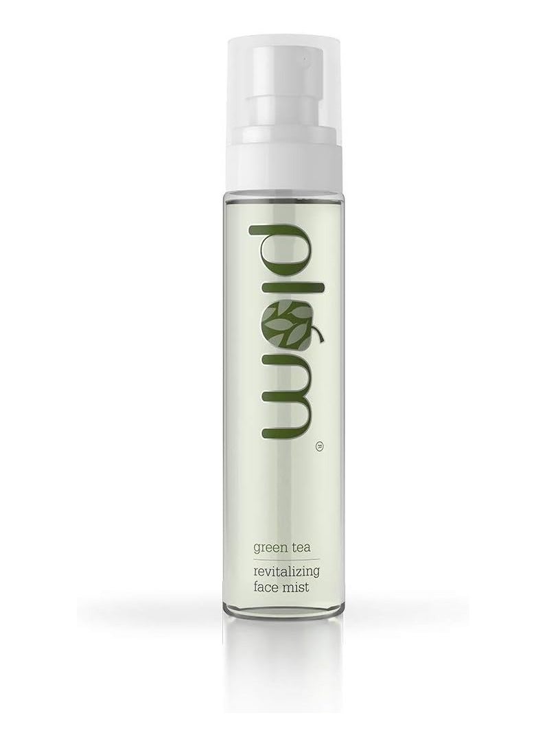 Plum Face Mist Green Tea Revitalizing Face Mist Normal Oily Acne-Prone Combination Skin Make-up Setting Spray  Green Tea Aloe Vera 100% Vegan Phthalate Free Paraben Free 100ml