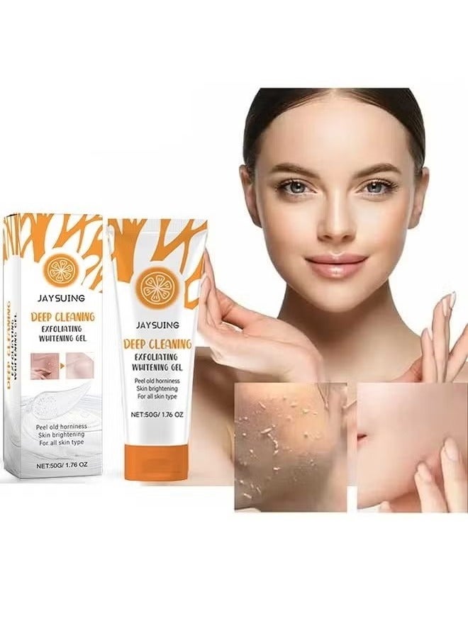 Orange Exfoliating Whitening Gel 50g, Mildly Exfoliate, Moisturize and Brighten Skin, Improve Skin Condition, Suitable for All Skin Types, Exfoliating Gel Scrub