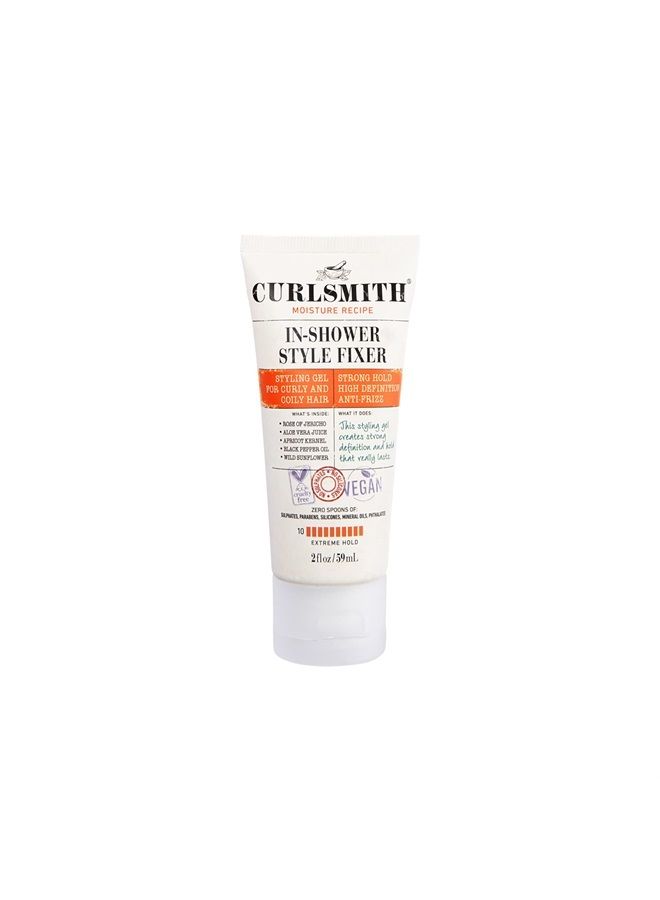 In-Shower Style Fixer - Vegan Extreme Hold Styling Gel for Dry, Wavy, Curly or Coily Hair (2oz)