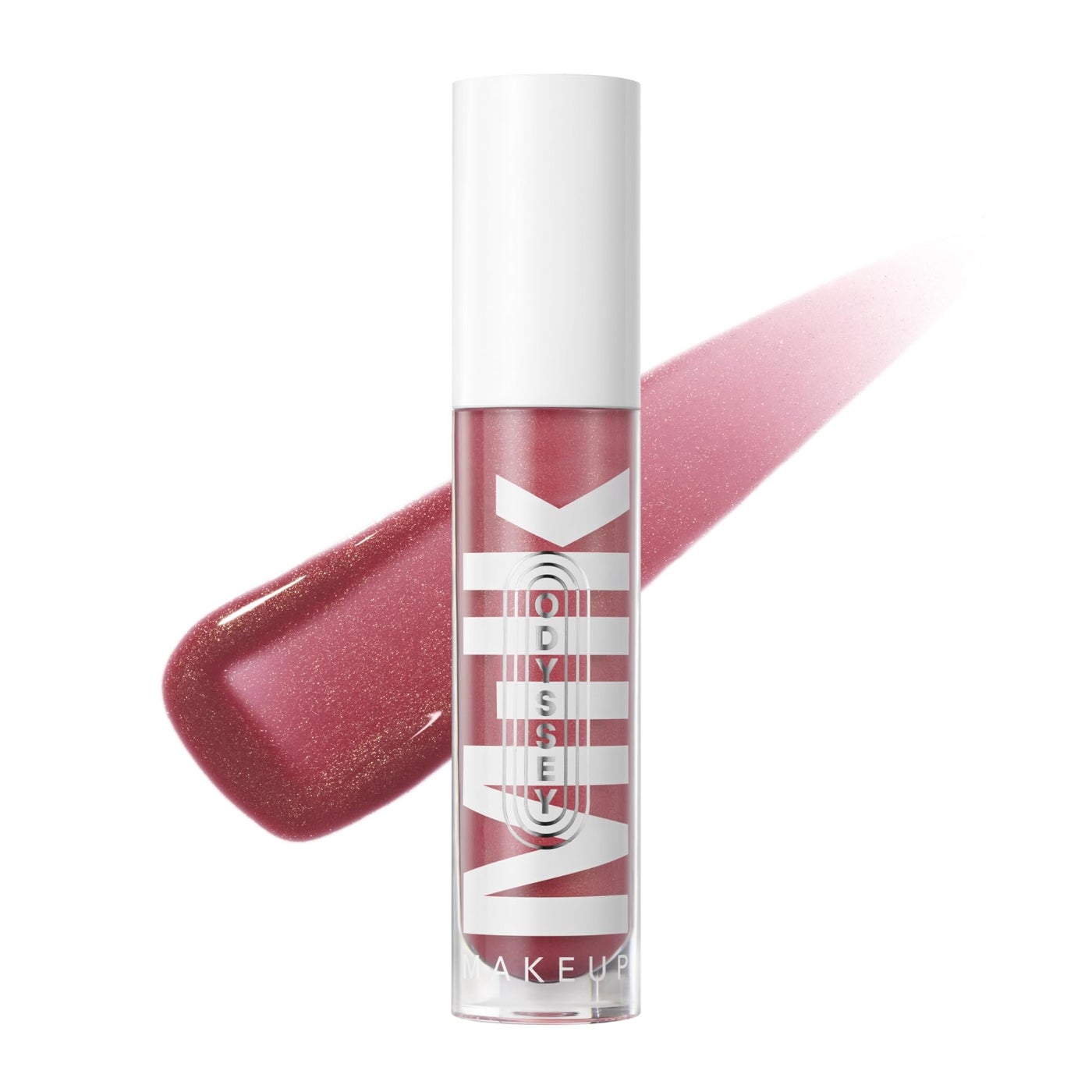 Milk Makeup Odyssey Lip Gloss â€“ Non-Sticky, Hydrating + Sheer-Tinted Gloss with Long-Lasting, High Shine Finish â€“ Vegan Formula Nourishes with Jojoba Oil â€“ Trek (Deep Rose Shimmer), 0.2oz