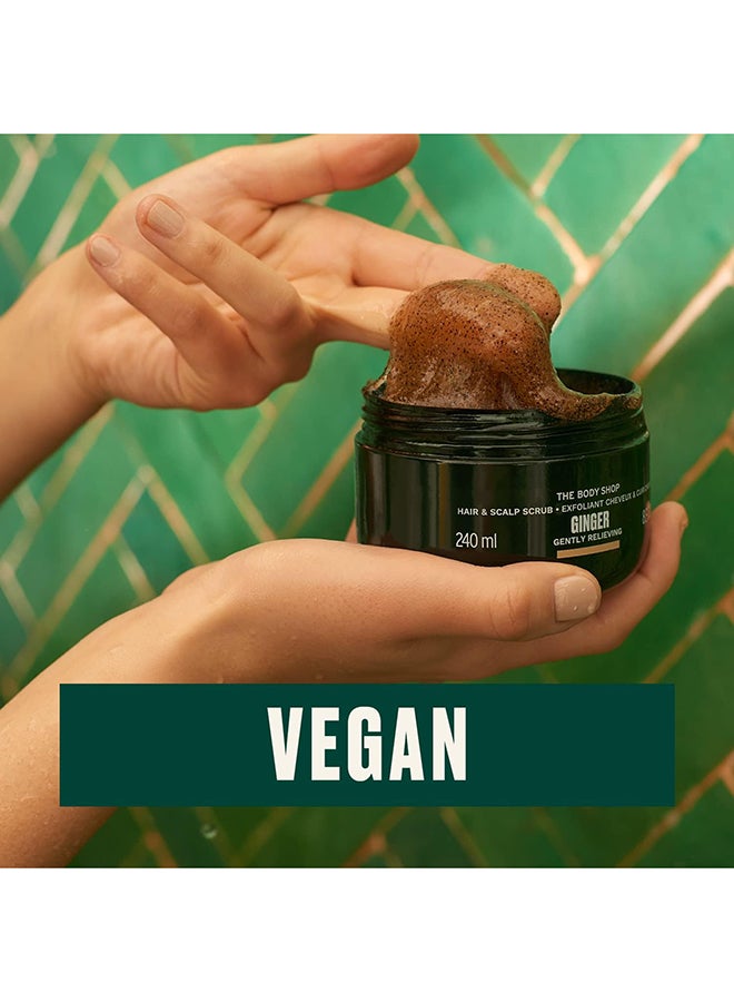 Ginger Hair & Scalp Scrub for Dry, Flaky Scalp | Exfoliating Scalp Treatment with Crushed Walnut & Coconut Shells | Removes Build-Up & Relieves Dryness | Vegan, 240ml - image 3
