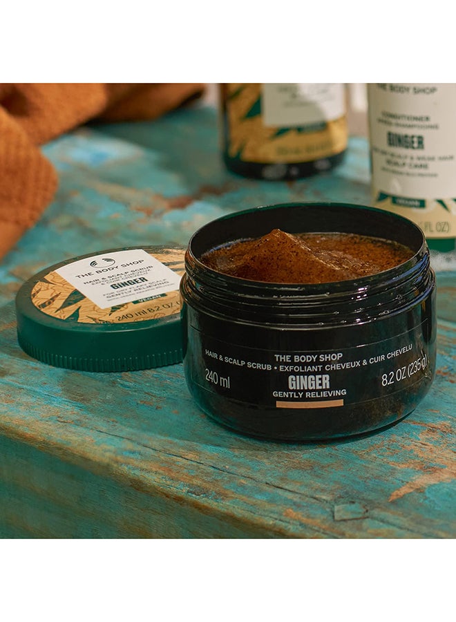 Ginger Hair & Scalp Scrub for Dry, Flaky Scalp | Exfoliating Scalp Treatment with Crushed Walnut & Coconut Shells | Removes Build-Up & Relieves Dryness | Vegan, 240ml - image 4