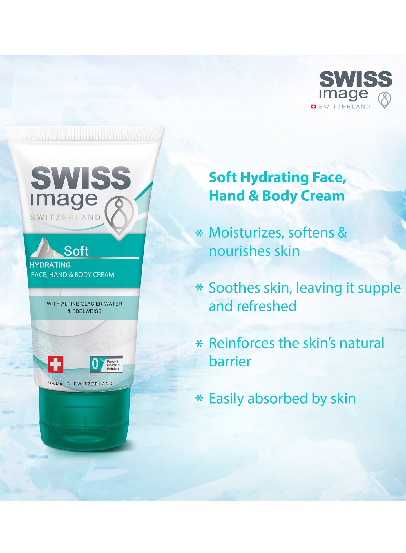 Soft Hydrating Hand & Body Cream 75 ml Instant Hydration & Non Greasy enriched with Alpine Glacier Water & Edelweiss for Daily Use - image 3