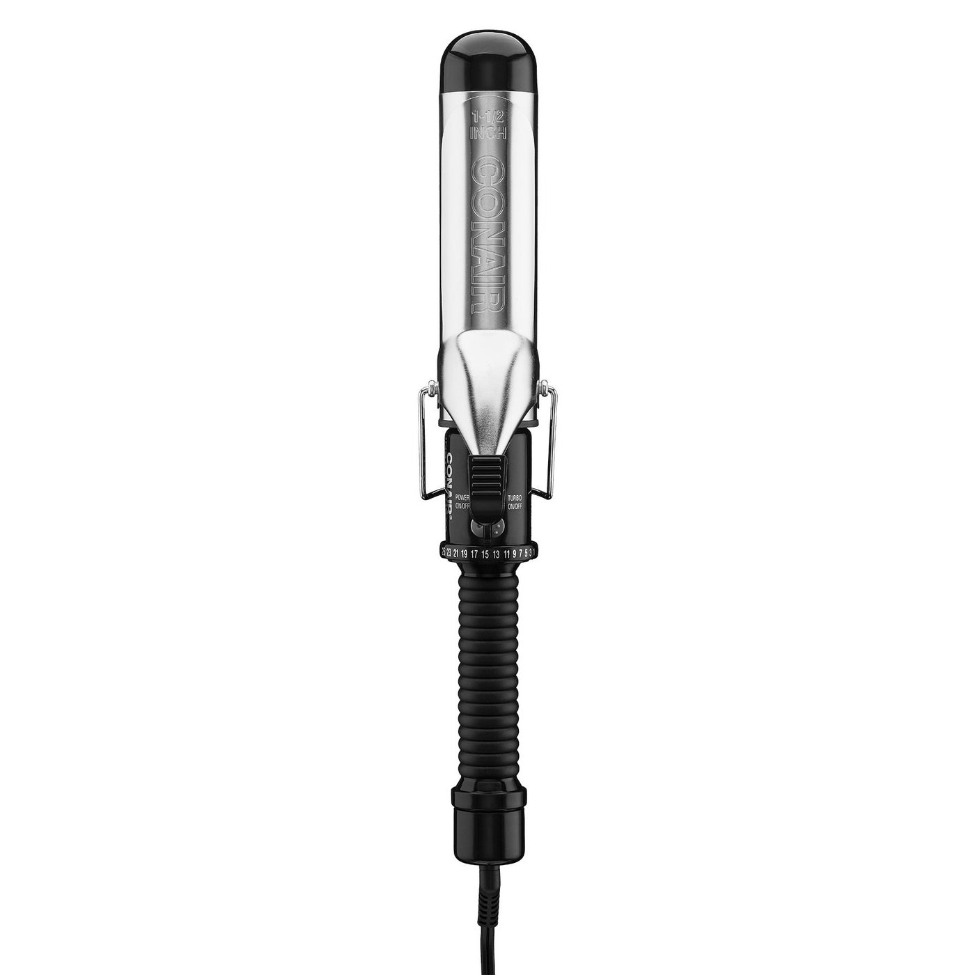 Conair Instant Heat 1Â½ Inch Curling Iron, 1Â½-Inch Barrel Hair Curler Produces Soft Waves and Loose Curls, 25 Heat Settings, Dual Voltage, For Use on Medium and Long Hair, Black