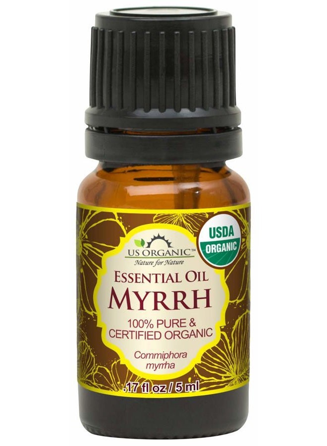 100% Genuine Myrrh Essential Oil - Sourced from The Horn of Africa, USDA Certified Organic, Extracted by Hydro-Distillation (Myrrh, 5 ml)
