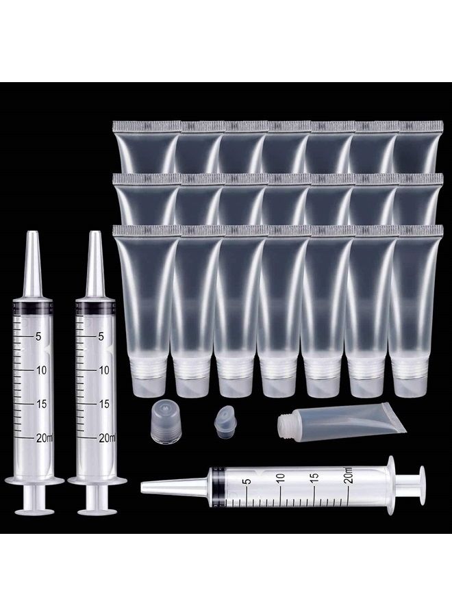 22 Packs Lip gloss Empty Tubes Containers(10ml)，Travel empty bottle，Refillable Soft Cosmetic Squeeze Tubes For Women &Girls DIY Lip Gloss Cosmetics