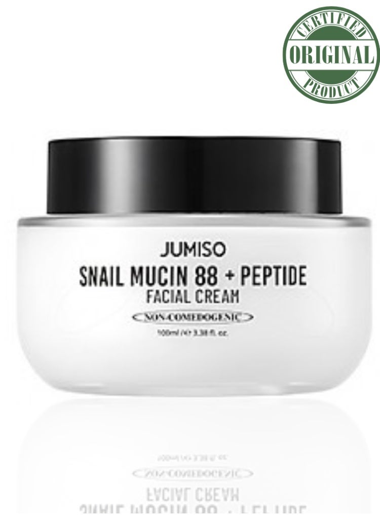 Jumiso Snail Mucin 88% + Peptide Cream 100ml | Intensive Hydrating and Anti-Aging Cream with Snail Extract and Peptides for Smooth, Youthful Skin