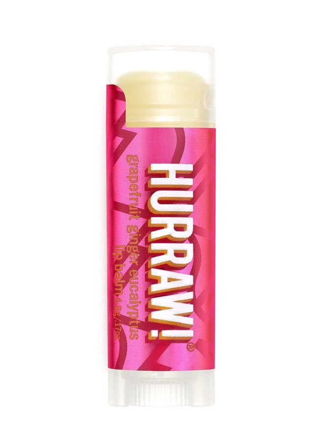 Hurraw! Grapefruit, Ginger, Eucalyptus (Kapha) Lip Balm: Organic, Certified Vegan, Cruelty and Gluten Free. Non-GMO, 100% Natural Ingredients. Bee, Shea, Soy and Palm Free. Made in USA
