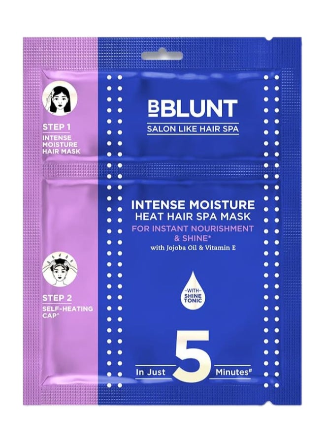 BBlunt Intense Moisture Heat Hair Spa Mask with Jojoba Oil & Vitamin E for Salon-Like Hair Spa at Home - 70 g, White, 70 g (Pack of 1)
