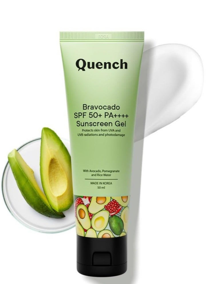 Quench Vitamin E Sunscreen SPF 50 PA for Glowing Skin| Ultra Lightweight  Non Oily and Non Sticky  No White Cast  UVA and UVB Protection  Made in Korea  For Women and Men  50ml