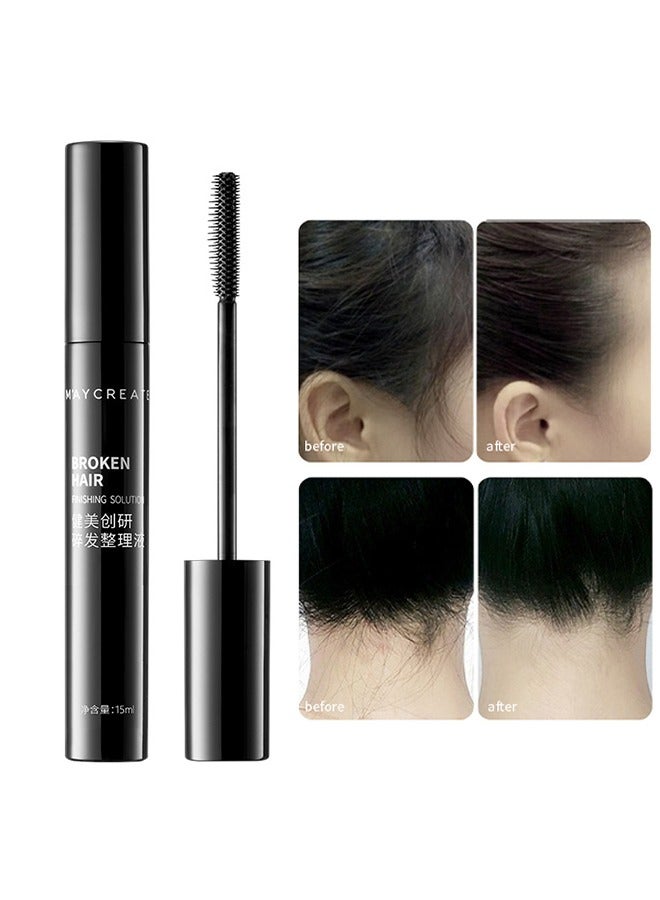 Broken Hair Finshing Solution，Hair Finishing Stick, Hair Mascara For Flyaway Tamer, Fly Away Hair Tamer Stick For Enhance Gloss Of Hair, Anti Frizz Broken Hair Baby Hair Flash Moment Flyaway Stick, Non-Greasy 15ml