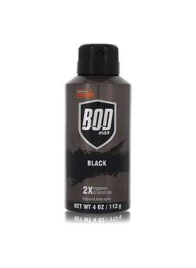 Bod Man Black Fragrance Body Spray for Men 4 oz