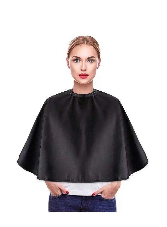 Chemical and Waterproof Black Makeup Cape for Beauty Salon Clients - Lightweight and Comb-out Beard Apron for Makeup Artists and Beauticians