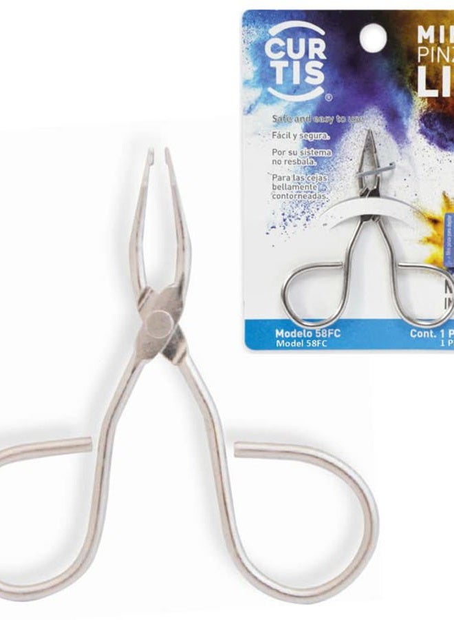 PROFESSIONAL Mini TWEEZERS, The BEST PRECISION EYEBROW TWEEZERS Men/Women; PORTABLE/TRAVEL Length 2.8” Width: 2.2” Beauty Tools for Facial Hair, Ingrown Hair, Blackhead; Model 58FC; MADE IN MEXICO