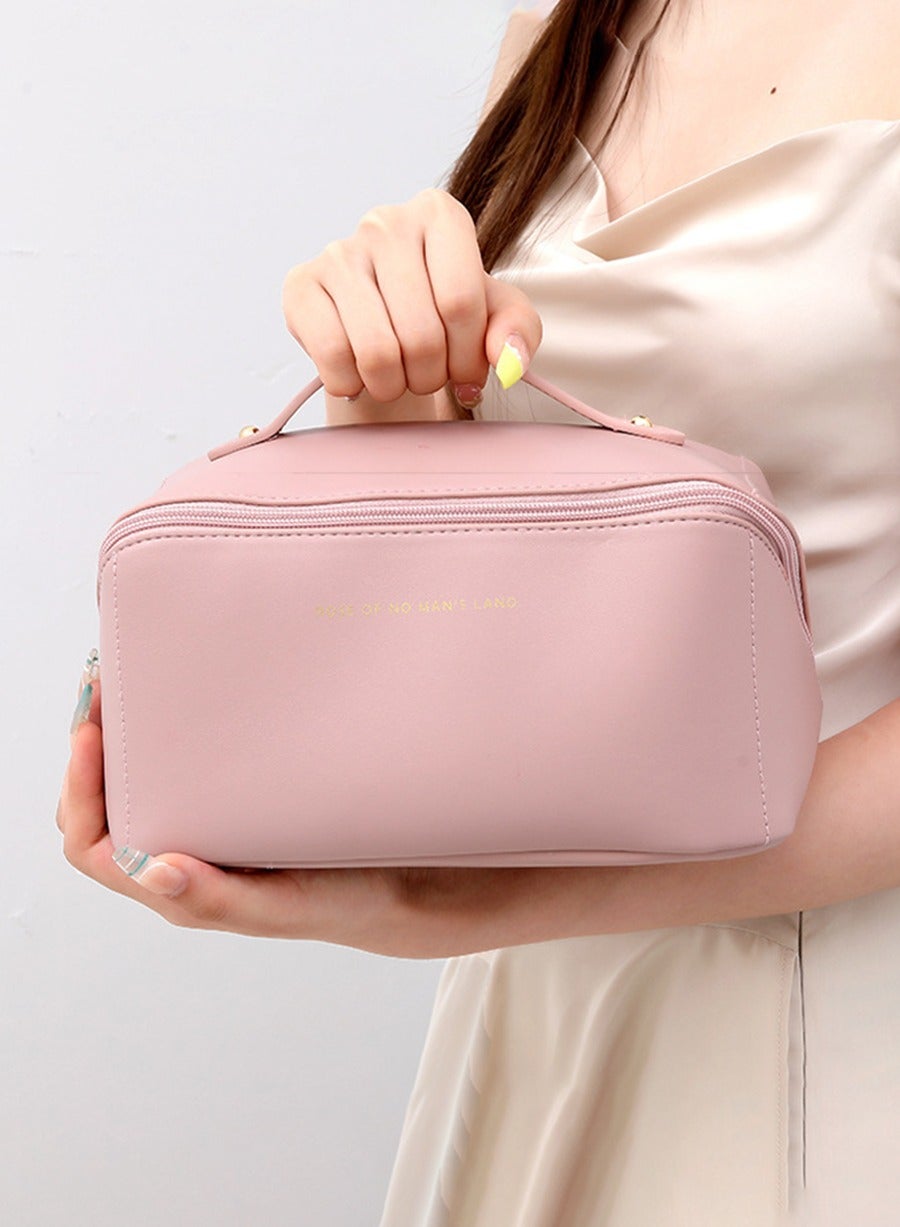 Cosmetic Bag ，Large Capacity Travel Cosmetic Bag, Multifunction Organizer Storage Bag, Makeup Bag with Handle and Dividers, Skincare Dispenser, Toiletry Bag for Women