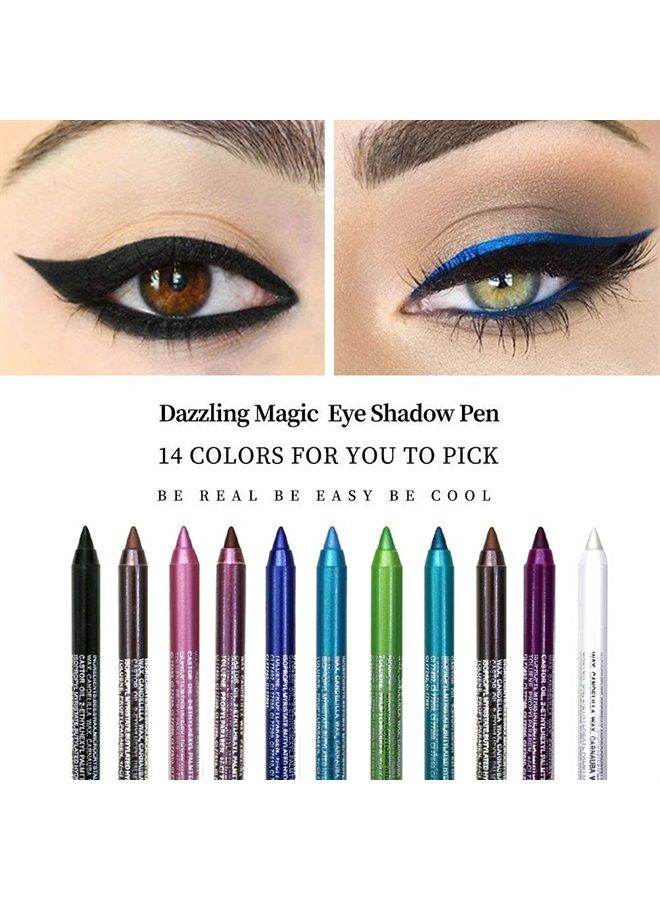 10 Colors Eyeliner Pencil for Women, Glitter Blue Eye Liners Kit Waterproof Metallic Eyeliner Pencil Pearl Eye&Lip Liner Professional Eye Makeup Set Colorful Eyeliner Eye Color
