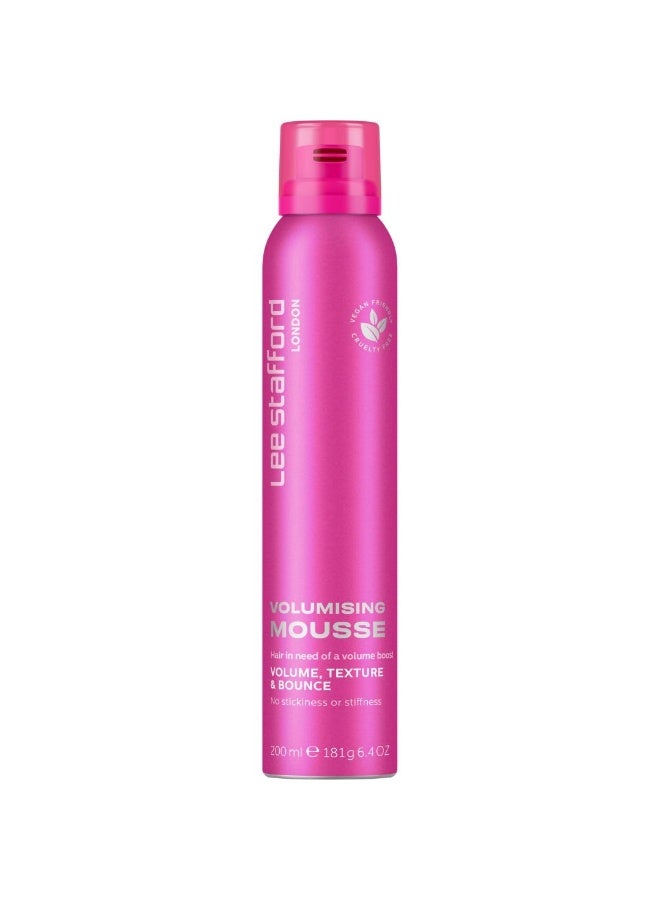 Lee Stafford Volumizing Hair Mousse | Styling - Add Volume & Texture to Fine Frizzy Hair, Best Flexible Body Boosting Foam with Strong Hold, Weightless, Thickening, Men & Women, 6.4 Oz