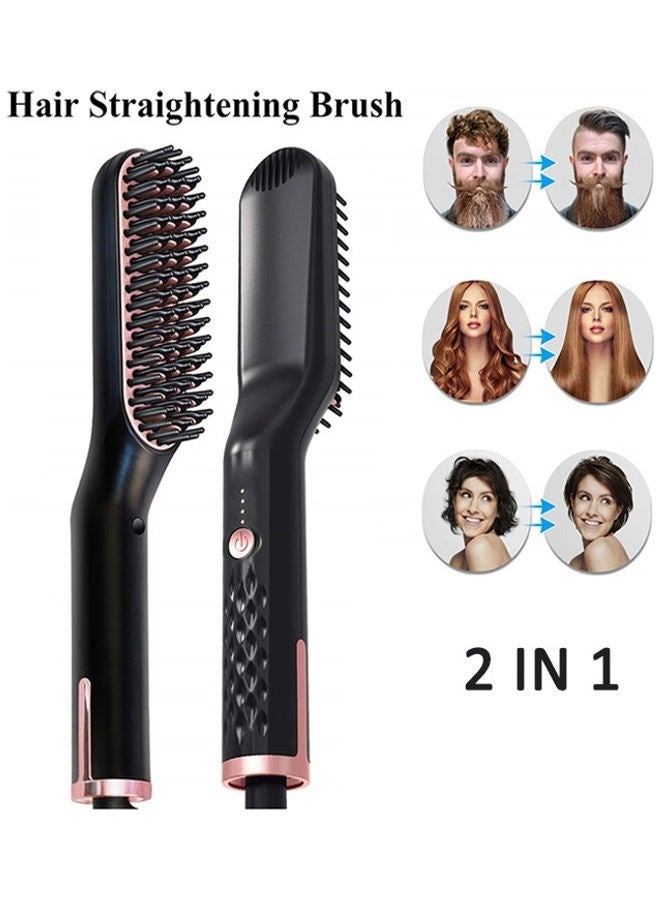 Multifunctional Hot Heating Beard and Hair Straightening Comb Black 26.2 x 5.2 x 8.2cm