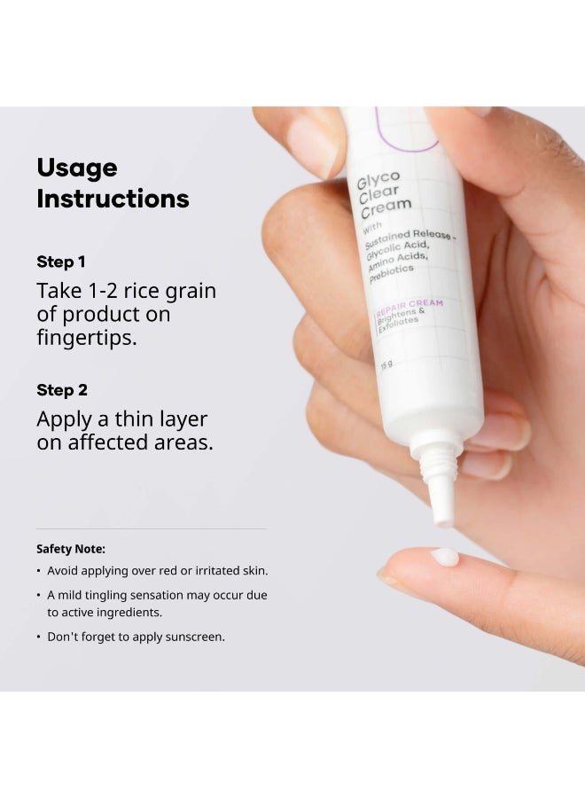 Cureskin Glyco Clear Cream | Repair Cream with Sustained Release | Glycolic Acid, Amino Acids and Prebiotics - image 6