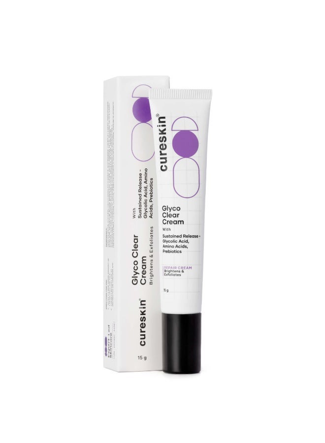 Cureskin Glyco Clear Cream | Repair Cream with Sustained Release | Glycolic Acid, Amino Acids and Prebiotics