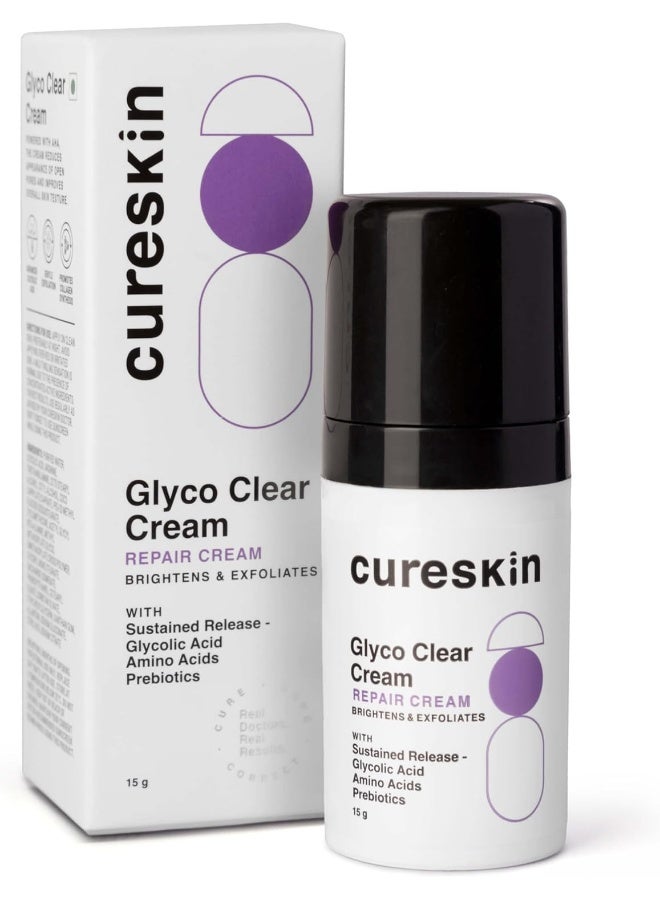 Cureskin Glyco Clear Cream | Repair Cream with Sustained Release | Glycolic Acid, Amino Acids and Prebiotics