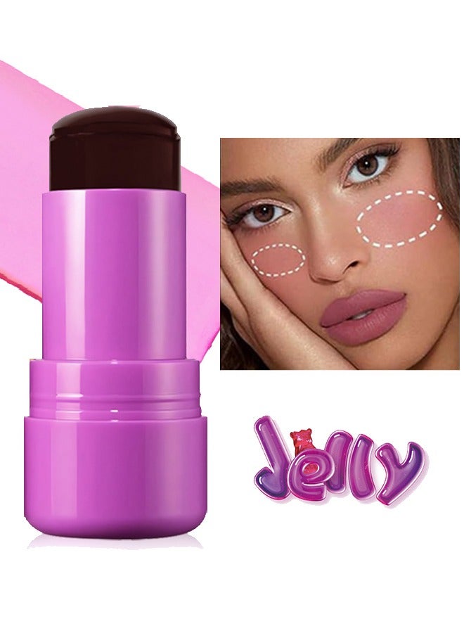 Blush Lip Stick - Jelly Lip & Cheek Tint Blush Cream,Fruit Jelly Blush and Lip Tint Stick #04